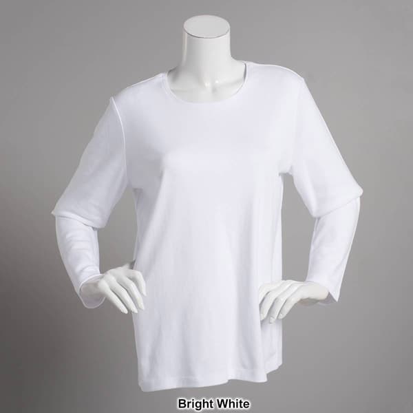 Plus Size Hasting & Smith Long Sleeve Solid Crew Neck Tee