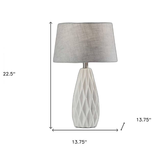 HomeRoots 23in. White Ceramic Bedside Table Lamps - Set of Two