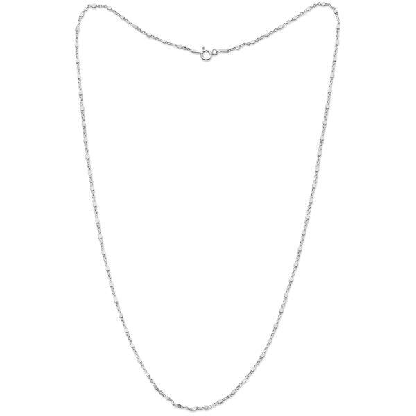 Danecraft Sterling Silver Tiny Square Disks Chain Necklace - image 