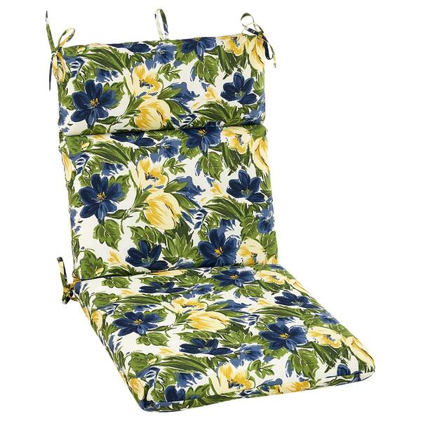 Jordan Manufacturing Floral High Back Chair Cushion - Blue/Yellow - image 