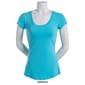 Juniors Aveto Cap Sleeve Scoop Neck Solid Jersey Knit Tee - image 6