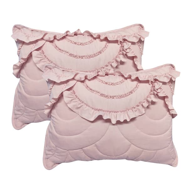 Design Studio Scallop Ruffle Garment Washed Quilt Set