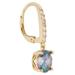 Athra 14kt. Gold over Brass Mystic CZ Drop Earrings