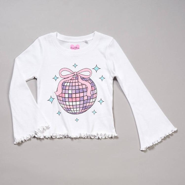 Girls (4-6x) Freestyle Revolution Glitter Disco Lettuce Edge Top