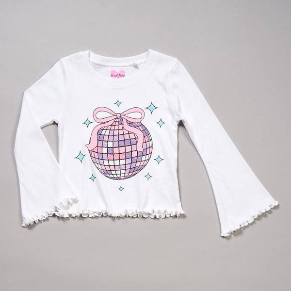 Girls (4-6x) Freestyle Revolution Glitter Disco Lettuce Edge Top - image 