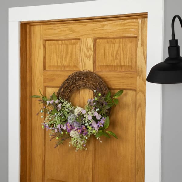 Northlight Seasonal Artificial Wildflower & Berry Half Wreath