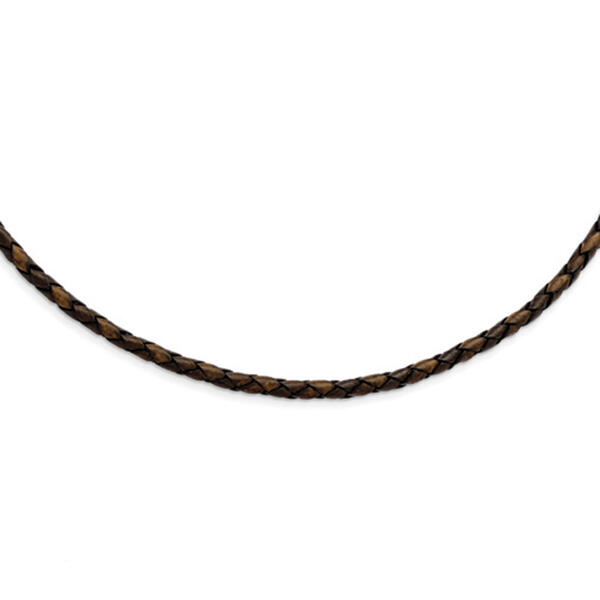 Mens Gentlemen's Classics&#40;tm&#41; Genuine Leather Hexagon Weave Necklace - image 