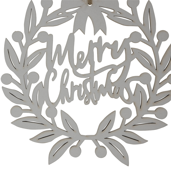 Northlight 8in. White "Merry Christmas" Wreath Cutout Ornament