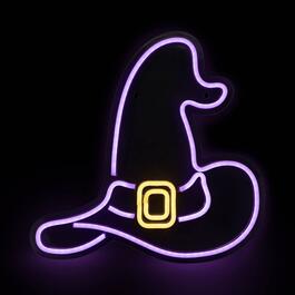 Northlight Seasonal 15in. LED Neon Witch Hat Window Silhouette
