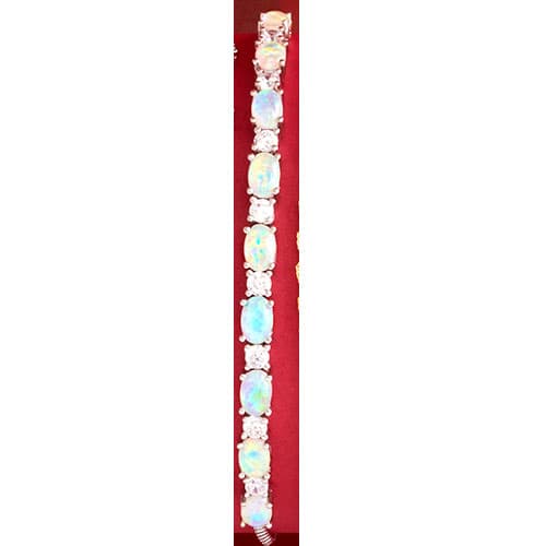 Gianni Argento Adjustable Oval White Opal Adjustable Bracelet - image 