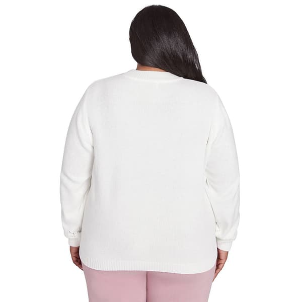 Plus Size Alfred Dunner Telluride Pointelle Chenille Sweater