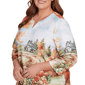 Plus Size Alfred Dunner Classics Farm Landscape Harvest Blouse - image 5