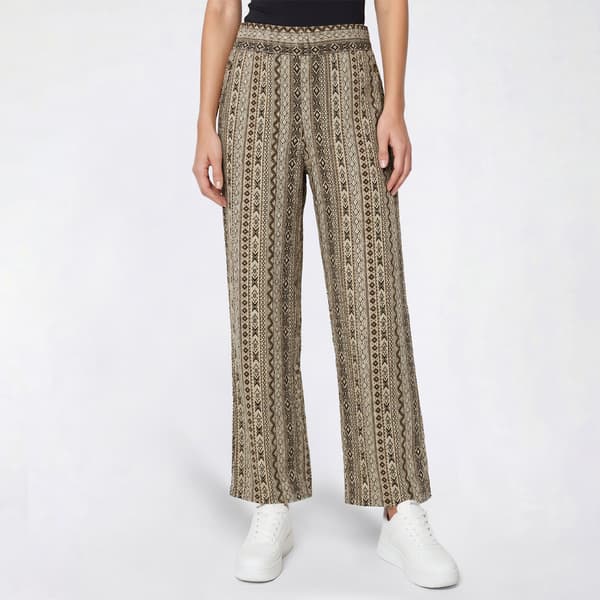 Petite Robert Louis Sailor Button Geometric Wide Leg Pants