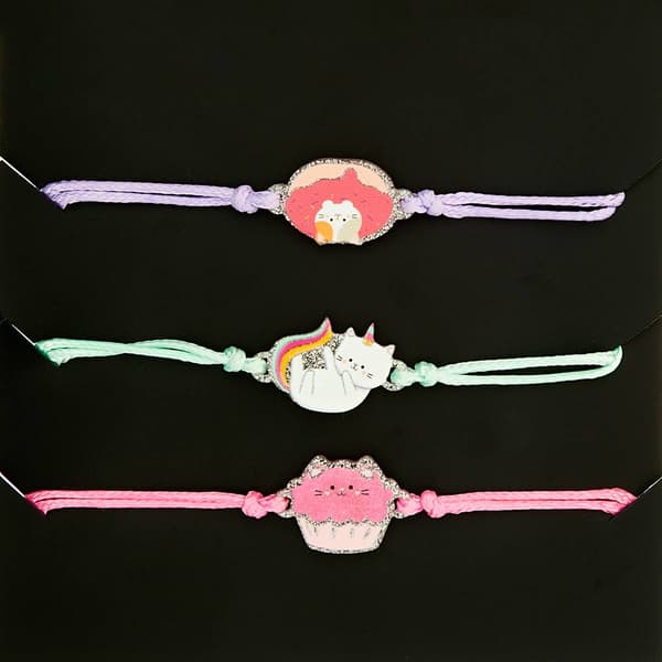Kids Lil'' Ashley 3pk. Adjustable Kitten Treats Bracelets - image 