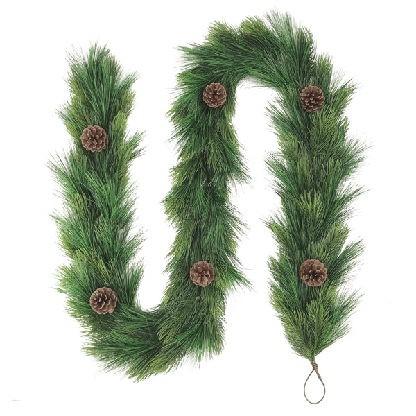 Puleo International 9ft. Garland Adorned with Pinecones - image 