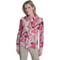 Womens DKNY Long Sleeve Ruffle Button Front Floral Blouse - image 1