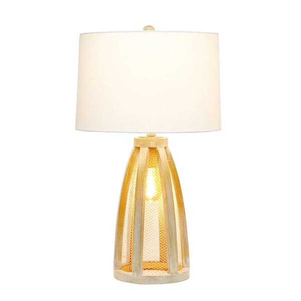 Lalia Home Barnlitt Wooded Arch Farmhouse Table Lamp w/Shade