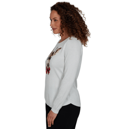Womens Emaline Holiday Festivities Deer Graphic Sweater