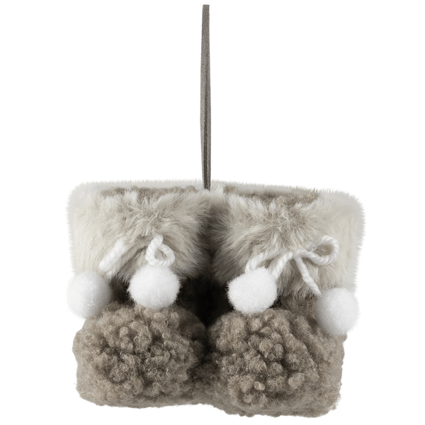 Northlight High Pile Fleece Winter Booties Christmas Ornament