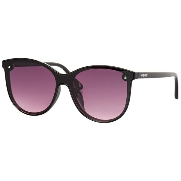 Womens Nine West Tortoise Square Sunglasses - Black