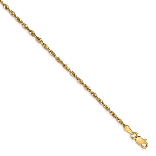 Mens Gold Classics™ 2.0mm. 14k Diamond Cut Light Rope Bracelet