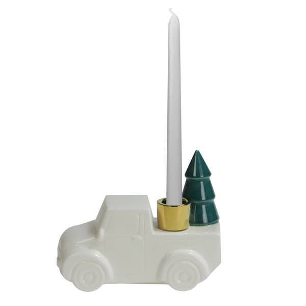 Northlight Truck w/ Christmas Tree Taper Candlestick Holder - image 