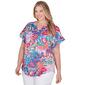 Plus Size Ruby Rd. Bright Blooms Rainforest Tropical Tee - image 3