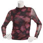 Juniors Madden Girl Long Sleeve Floral Mesh Funnel Neck Top - image 2
