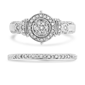 Haus of Brilliance Diamond Cluster & Halo Wedding Band Set - image 2