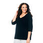 Womens HUE&#40;R&#41; Solid Knit 3/4 Sleeve Pajama Tee - image 1