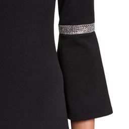 Womens Calvin Klein 3/4 Flounce Sleeve Rhinestone Sheath Dress