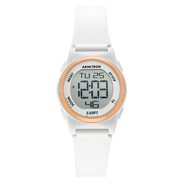 Womens Armitron Chronograph Digital White Dial Watch - 45-7102WRG - image 