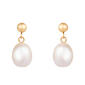 Splendid Pearls 14kt. Gold Dangling Drop-Shaped Pearl Earrings - image 2