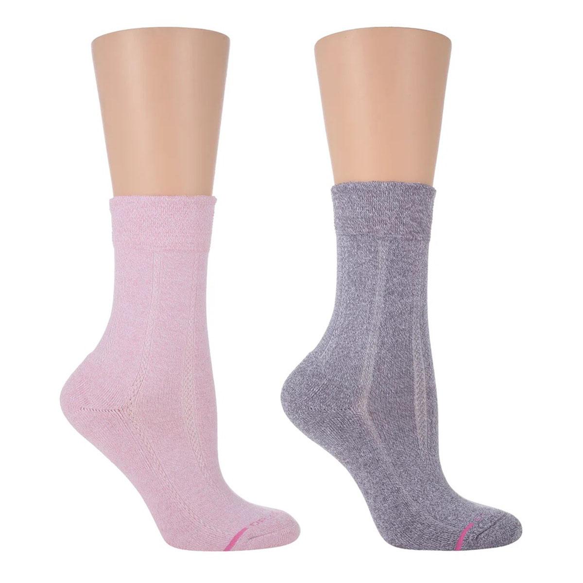 Womens Dr. Motion 2pk. Rib Comfort Top Socks