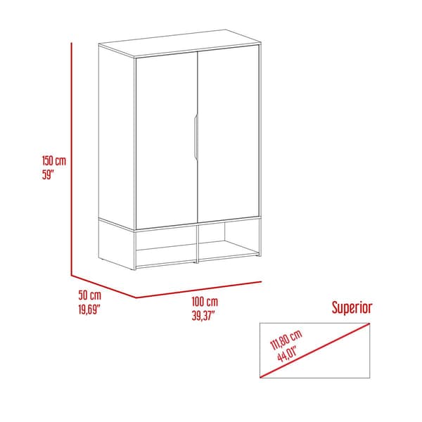 FM FURNITURE Rose Armoire w/ Shelves