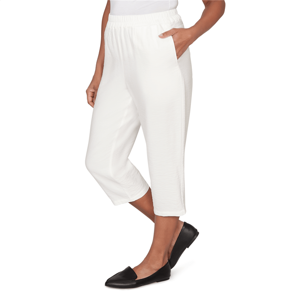 Womens Alfred Dunner Crowd Pleaser Embroidery Hem Capris