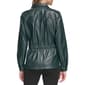 Womens Calvin Klein Cinched Waist Faux Leather Button Up Shirt - image 2