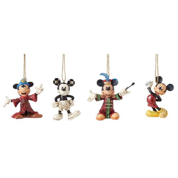 Jim Shore Disney Traditions Mickey Ornaments - Set of 4
