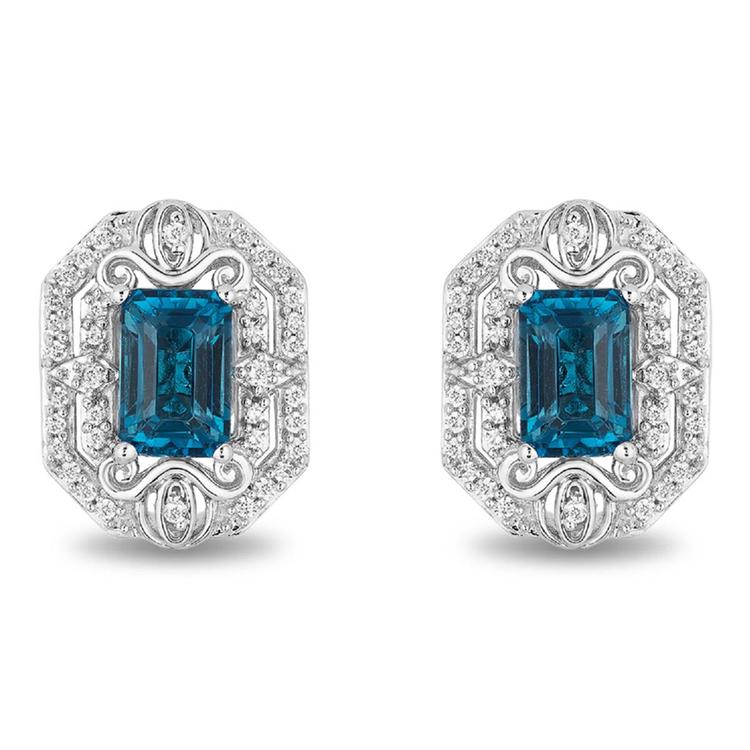 Enchanted by Disney London Blue Topaz Cinderella Stud Earrings