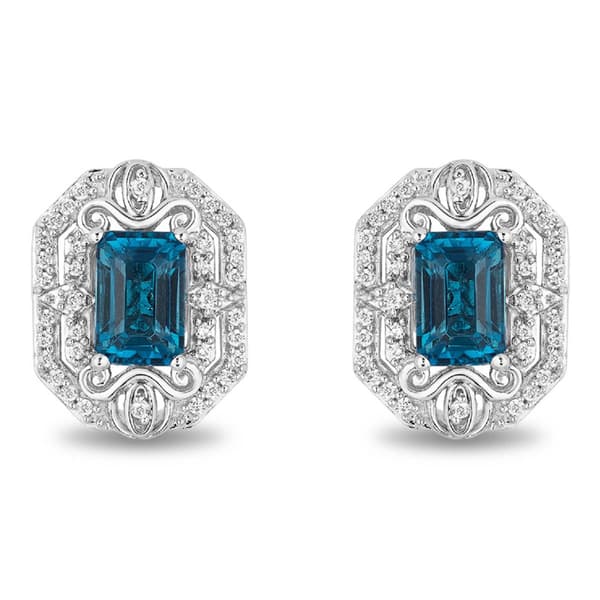 Enchanted by Disney London Blue Topaz Cinderella Stud Earrings - image 