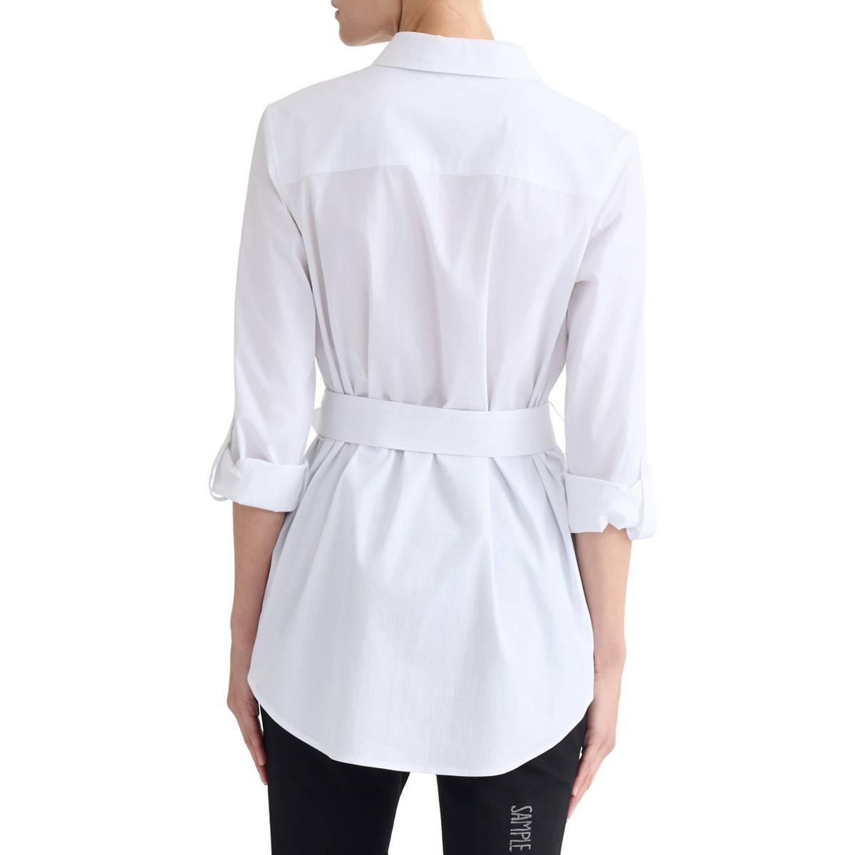 Petite Jones New York Long Sleeve Tie Waist Button Front Blouse