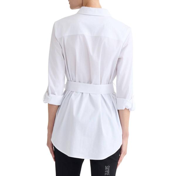 Petite Jones New York Long Sleeve Tie Waist Button Front Blouse