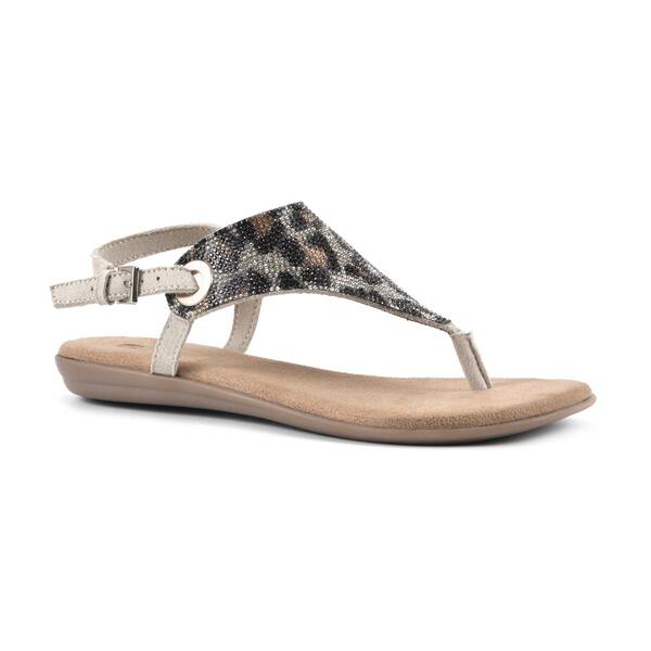 Womens White Mountain London 2 Leopard Thong Sandals - image 