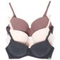 Womens Nautica 3pk. Ribbed Cotton T-Shirt Bras - NT1797-3PKT - image 1