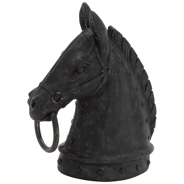 9th & Pike&#40;R&#41; Black Polystone Horse Head Sculpture - image 