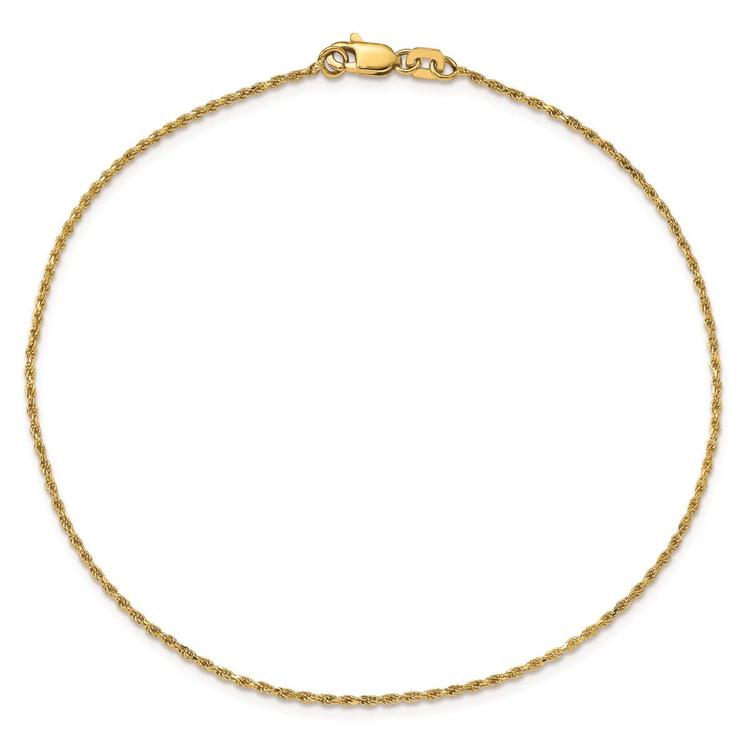 Mens Gold Classics™ 1.15mm. 14k Diamond Cut Rope Chain Bracelet