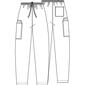 Unisex Cherokee Drawstring Cargo Pants - Teal - image 3