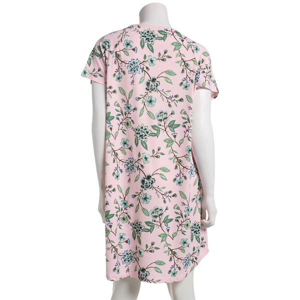 Womens White Orchid Cloud Knit Floral Nightshirt