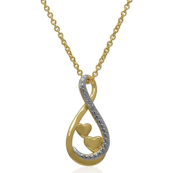 Accents by Gianni Argento Diamond Double Heart Infinity Pendant - image 