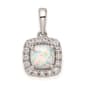 Pure Fire 14kt. White Gold Lab Grown Diamond & Opal Halo Pendant - image 5